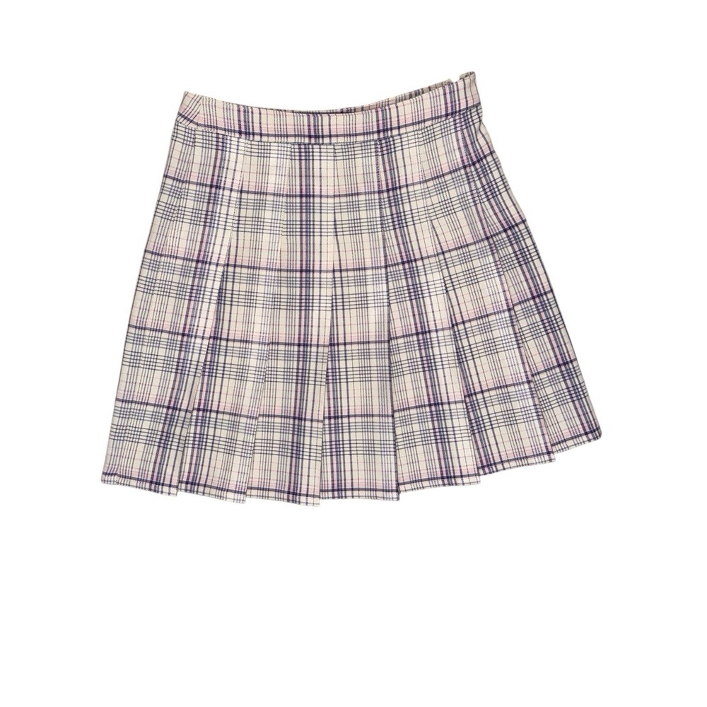 BP. Plaid‎ Pleated Mini Skirt XXS Juniors Pink Purple Check Preppy Schoolgirl